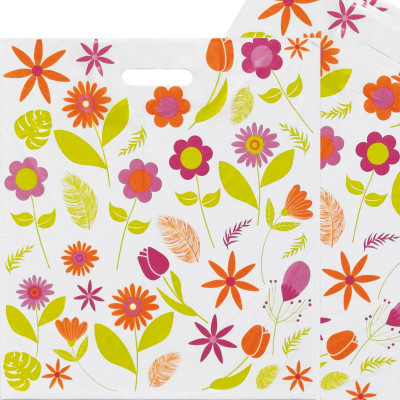 Torba Kwiaty biała DKT 38x44cm (1207)