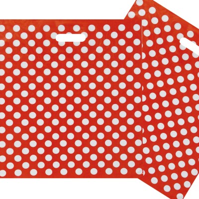 Torba Groszki białe/czerwone biała DKT 39x45cm (1031)