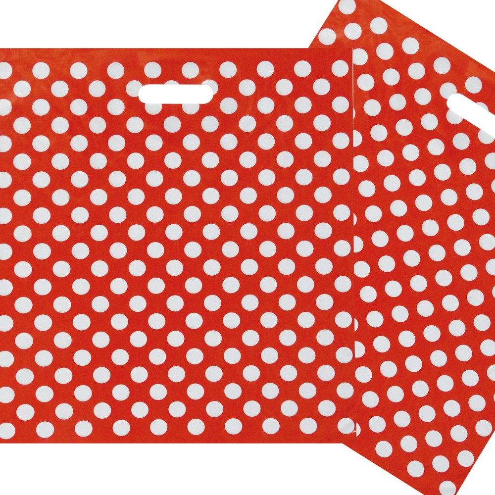 Torba Groszki białe/czerwone biała DKT 39x45cm (1031)