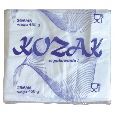 Torba Kozak, biała 25/6x45cm, 14um, 1 op. a'120szt.  (art.1063)